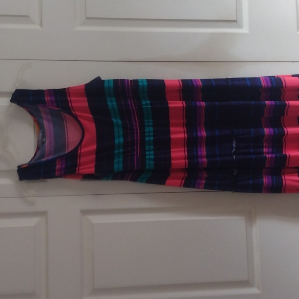 Maxi length multi color tank top style dress